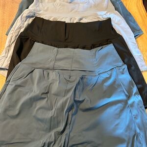 Set of Athletic Shorts in Blue and Black grey
